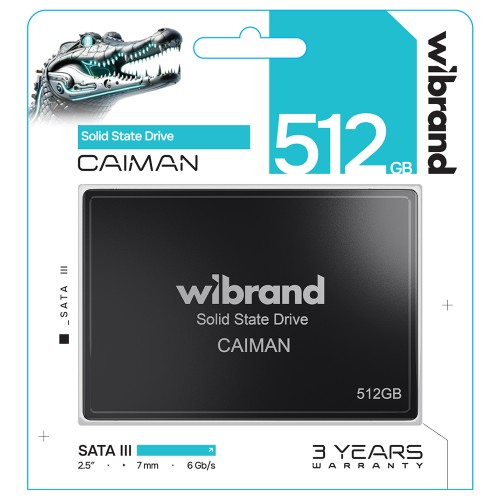 Накопичувач SSD Wibrand Caiman 512GB 2.5" 7mm SATAIII Standard