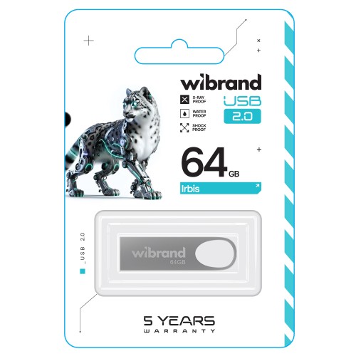 Флеш-накопичувач Wibrand USB 2.0 Irbis 64Gb Silver