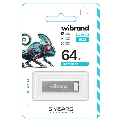 Флеш-накопичувач Wibrand USB 2.0 Chameleon 64Gb Silver