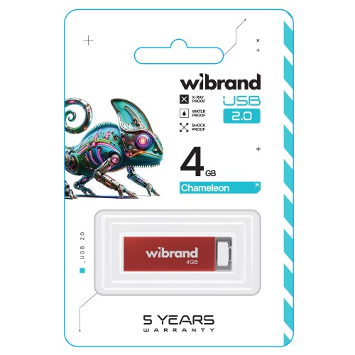 Флеш-накопичувач Wibrand USB 2.0 Chameleon 4Gb Red