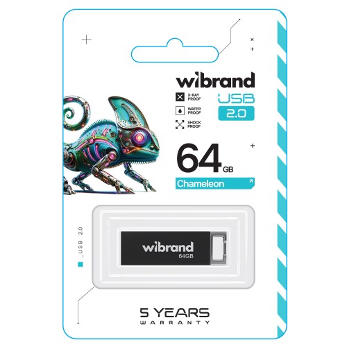 Флеш-накопичувач Wibrand USB 2.0 Chameleon 64Gb Black