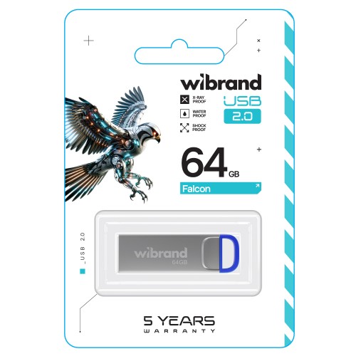 Флеш-накопичувач Wibrand USB 2.0 Falcon 64Gb Blue