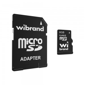 Карта пам'яті microSDHC Wibrand 8Gb class 4 (adapter SD)