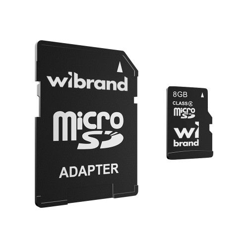 Карта пам'яті microSDHC Wibrand 8Gb class 4 (adapter SD)