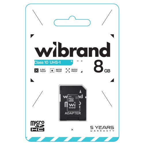Карта пам'яті microSDHC (UHS-1) Wibrand 8Gb class 10 (adapter SD)