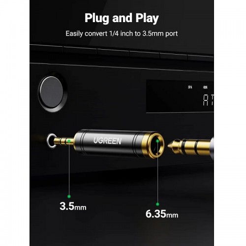 Аудио переходник UGREEN AV168 3.5 мм Male на 6.35 мм Female Adapter 1 шт. (UGR-60711)