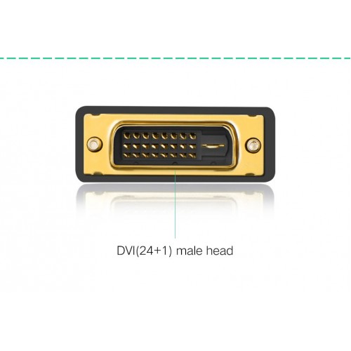 Кабель UGREEN 20124 адаптер DVI 24+1 (папа) — HDMI (мама) (черный) (UGR-20124)