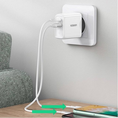 Сетевое зарядное устройство UGREEN CD170 38 Вт USB-C Wall Charger EU (белый) (UGR-60468)