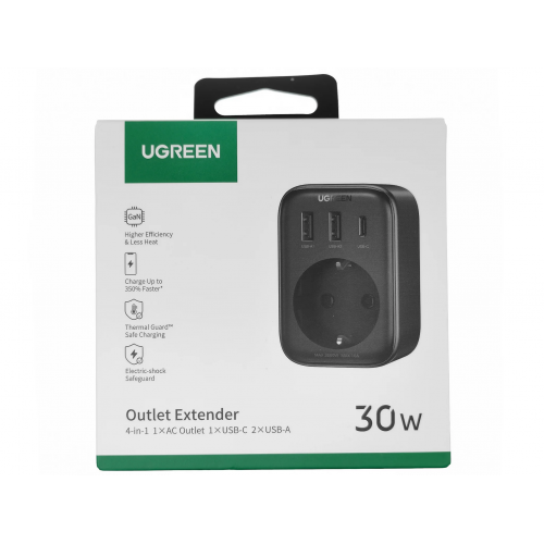 Мережевий зарядний пристрій UGREEN CD314 30W Outlet Extender EU (2A1C) (UGR-90613)