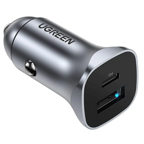 Автомобильное зарядное устройство UGREEN CD130 Dual USB Car Charger (Space Gray) (UGR-30780)