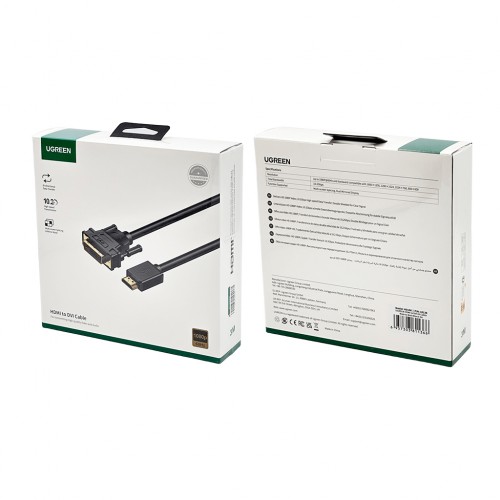 Перехідник UGREEN HDMI to DVI 2K Cable Male to Male Black 3m