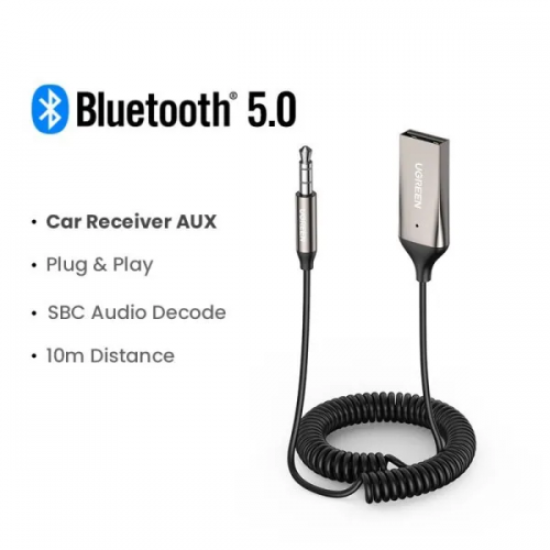 Bluetooth-ресивер UGREEN CM309 Bluetooth Car Receiver Aux with Mic Space Gray