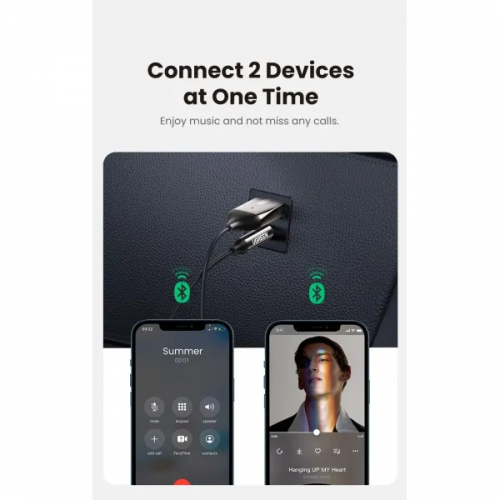 Bluetooth-ресивер UGREEN CM309 Bluetooth Car Receiver Aux with Mic Space Gray