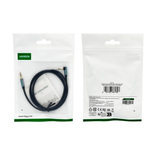 Аудіокабель UGREEN 3.5mm Male to 3.5mm Male Cable Gold Plated Metal Case with Braid 1m (Blue Black)