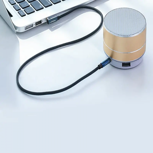 Аудіокабель UGREEN 3.5mm Male to 3.5mm Male Cable Gold Plated Metal Case with Braid 1m (Blue Black)