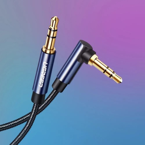 Аудіокабель UGREEN 3.5mm Male to 3.5mm Male Cable Gold Plated Metal Case with Braid 1m (Blue Black)