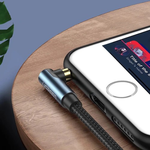 Аудіокабель UGREEN 3.5mm Male to 3.5mm Male Cable Gold Plated Metal Case with Braid 1m (Blue Black)