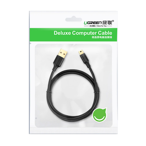 Кабель UGREEN USB 2.0 A Male to Mini 5 Pin Male Cable 2m (Black)