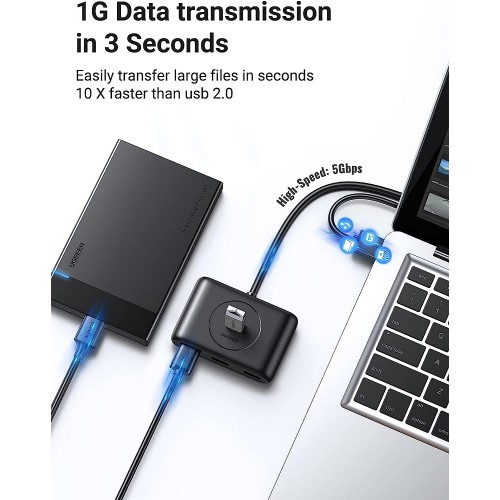 USB-хаб UGREEN CR113 USB 3.0 Hub 1m (Black) (UGR-20291)