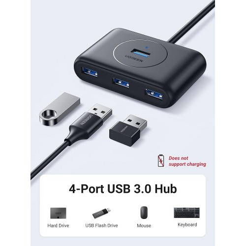 USB-хаб UGREEN CR113 USB 3.0 Hub 1m (Black) (UGR-20291)