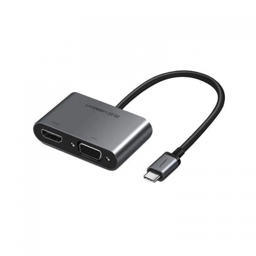 USB-хаб UGREEN USB-C to HDMI + VGA +USB 3.0 Adapter with PD (Space Gray)
