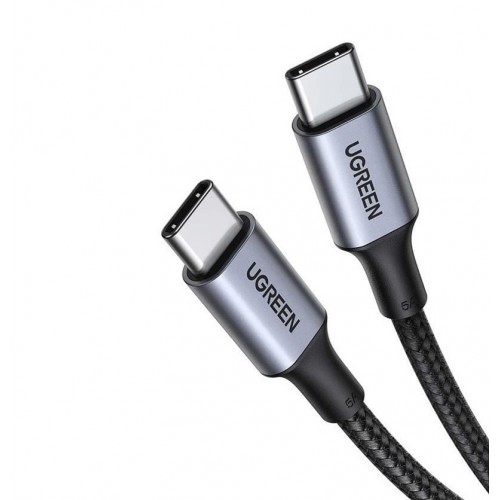 Кабель UGREEN US316 USB-C — USB-C 2.0 100W, алюминиевый корпус с оплёткой, 1,5 м (Space Gray) (UGR-70428)