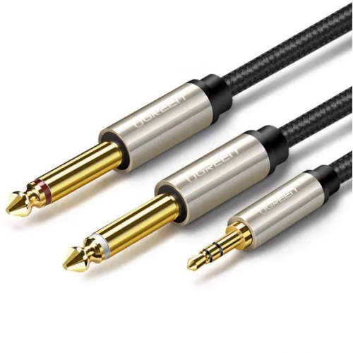 Аудіокабель UGREEN AV126 3.5mm TRS to Dual 6.35mm TS Audio Cable 2m (Gray)(UGR-10615)