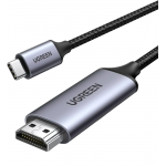 Кабель UGREEN MM142 USB-C — HDMI, штекер-штекер, алюминиевый корпус, 1,5 м (серо-чёрный) (UGR-50570)