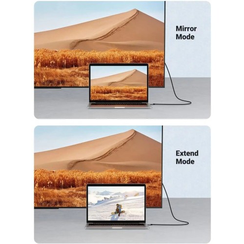 Кабель UGREEN MM142 USB-C — HDMI, штекер-штекер, алюминиевый корпус, 1,5 м (серо-чёрный) (UGR-50570)