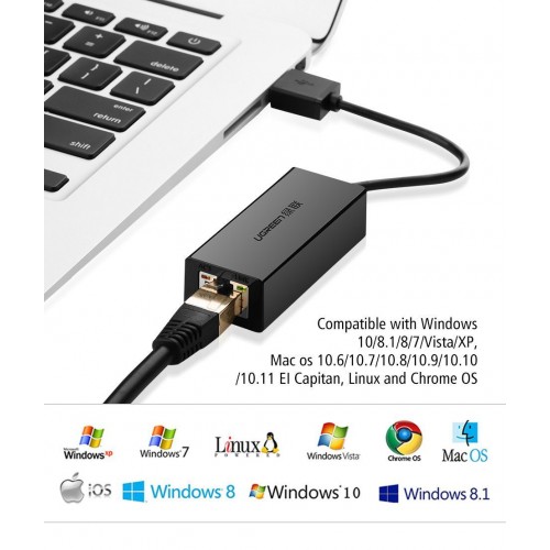 Адаптер UGREEN USB 3.0 Gigabit Ethernet Adapter (Black)