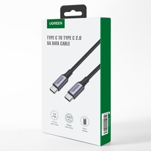 Кабель UGREEN US316 USB-C в алюминиевом корпусе, в оплётке, 2 м (чёрный) (UGR-70429)