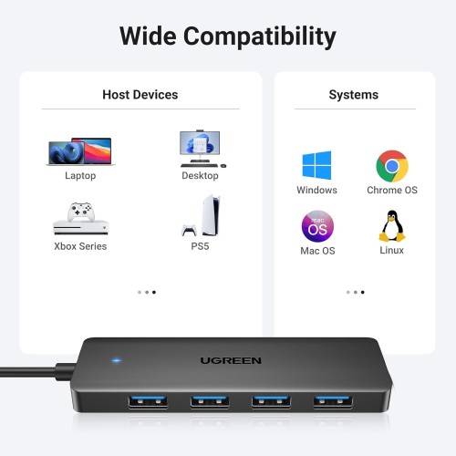 USB-хаб UGREEN 4-Port USB 3.0 Hub 1m