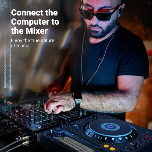 Аудиокабель UGREEN 3,5 мм TRS — двойной 6,35 мм TS, 1 м (серый)