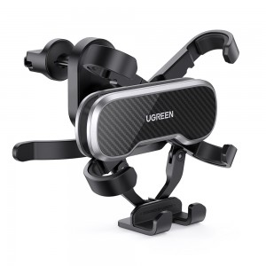 Автотримач для телефона UGREEN LP228 Gravity Drive Air Vent Car Mount Phone Holder With Arc-Shaped mounting clip Black