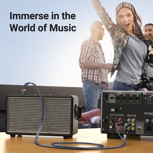 Аудіокабель UGREEN AV104, 2RCA Male to 2RCA Male, ABS, 5m Black