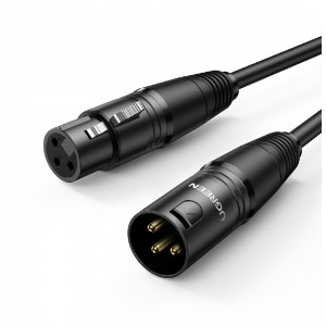 Аудиокабель UGREEN AV130 Cannon «папа» — «мама» Удлинительный аудиокабель для микрофона 5 м, черный
