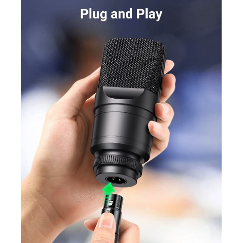 Аудиокабель UGREEN AV130 Cannon «папа» — «мама» Удлинительный аудиокабель для микрофона 5 м, черный