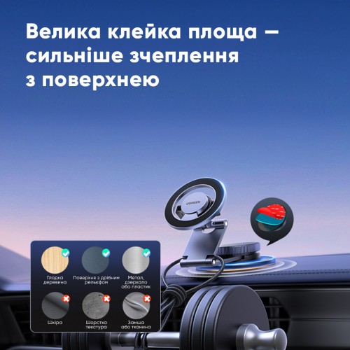 Автомобильный магнитный держатель для телефона UGREEN LP865 на приборную панель