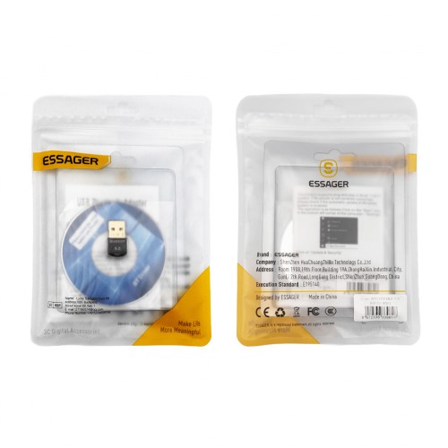 Bluetooth-адаптер ESSAGER Mini BT5.0 адаптер, чёрный