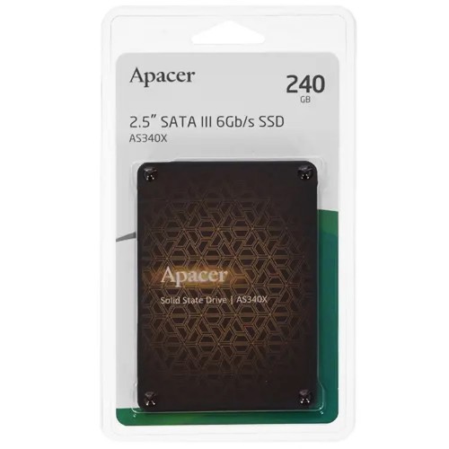 Накопичувач SSD Apacer AS340X 240GB 2.5" 7mm SATAIII 3D NAND Read/Write: 550/520 MB/sec