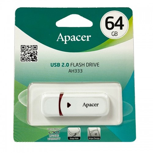 Флэш-накопитель Apacer USB 2.0 AH333 64 ГБ, белый
