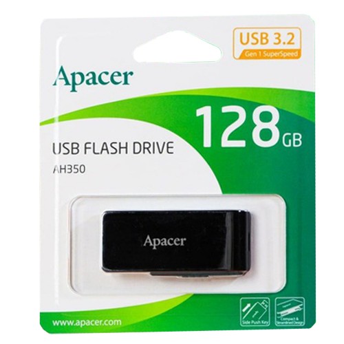 Флэш-накопитель Apacer USB 3.2 Gen 1 AH350 128 ГБ Black