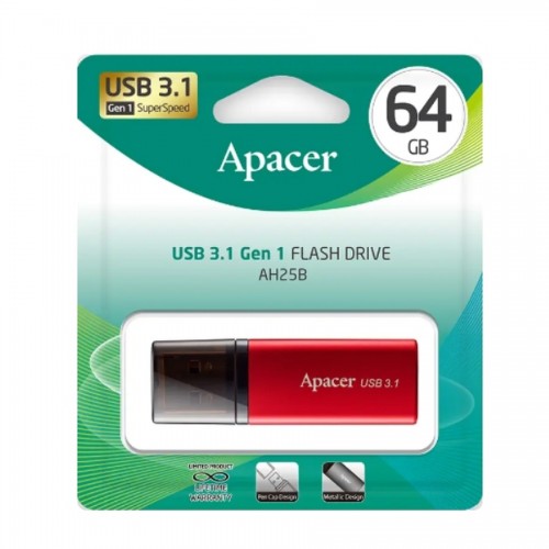 Флеш-накопичувач Apacer USB 3.2 Gen 1 AH25B 64Gb Red