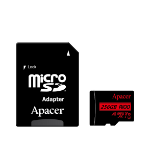 Карта памяти microSDXC (UHS-1) Apacer 256 ГБ класс 10 V10 A1 R100 МБ/с (адаптер SD)