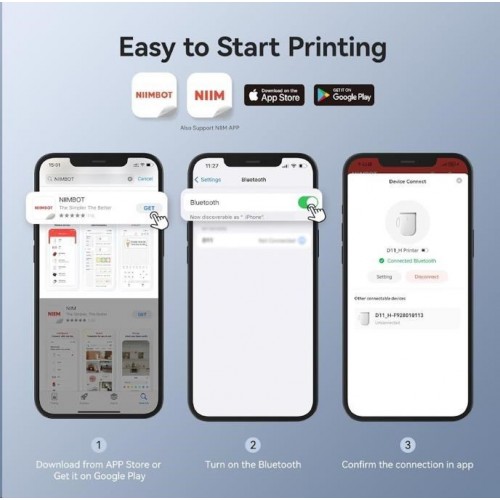 Термопринтер для друку наклейок NIIMBOT D11_H Blue