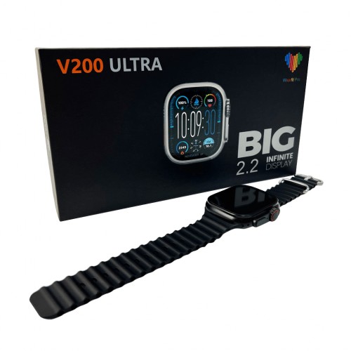 Смарт-годинник BIG V200 Ultra 44mm. 180 mAh. IP65 Black