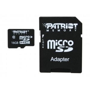 Карта пам'яті microSDHC (UHS-1) Patriot LX Series 16Gb class 10 (adapter SD)