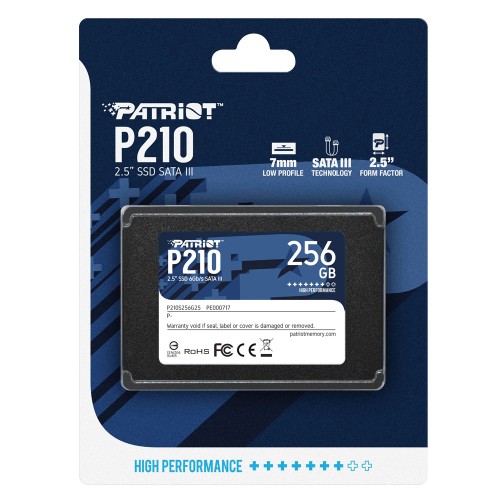 Накопичувач SSD Patriot P210 256GB 2.5" 7mm SATAIII 3D QLC