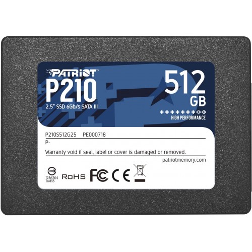 Накопичувач SSD Patriot P210 512GB 2.5" 7mm SATAIII 3D QLC