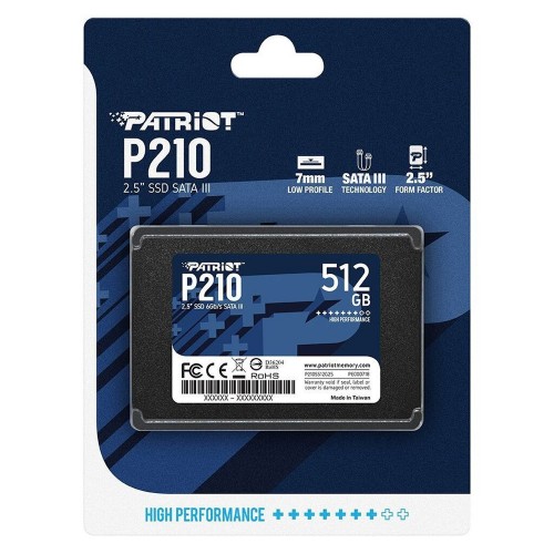 Накопичувач SSD Patriot P210 512GB 2.5" 7mm SATAIII 3D QLC